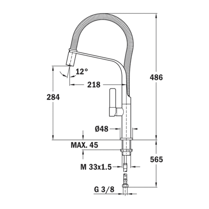 TEKA | Grifo de cocina monomando profesional con caño giratorio - Imagen 2