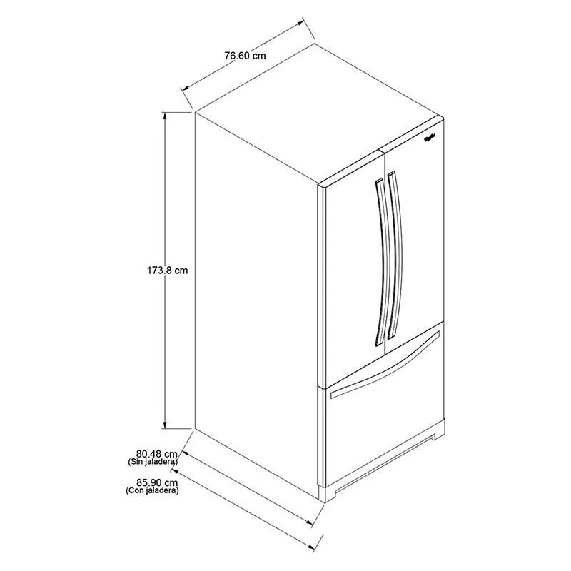 Whirlpool | Refrigerador 20 pies cúbicos French Door 3 puertas - Imagen 6